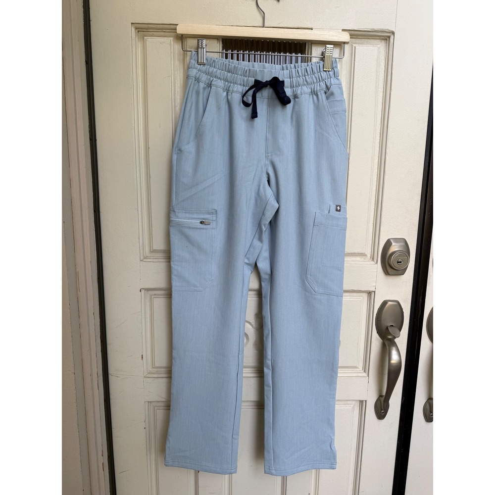 FIGS Dowa High Waisted Relaxed Straight Leg Scrub Pant Chambray Size XXSP